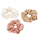 Scrunchie lucido, bianco, rosa e oro, 3 pezzi