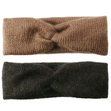 Gestricktes Haarband - schwarz & braun