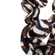 Scrunchie di raso stampato con lungo fiocco marrone combo