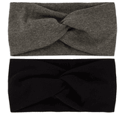 Softhaarband mit Knoten - schwarz und grau