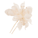 Haarnadel mit Tüllblumen und Perlen, lachs, 2 Stück