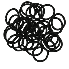 Mini-Haargummi aus recyceltem Material - Schwarz
