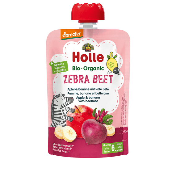 Zebra Barbabietola Pouch - Mela e Banana con Barbabietola Rossa