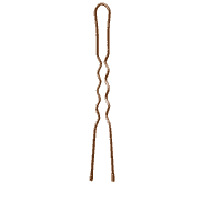 Invisible Hair Pins, waved, U-shaped, 60 mm - with exopy drop, 50 pcs, brown
