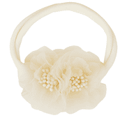 Baby Haarband super elastisches Band mit zwei
Blumen, beige