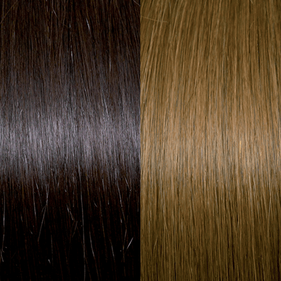 Keratin Hair Extensions 40/45 cm - 4/14, brown/light golden blond copper