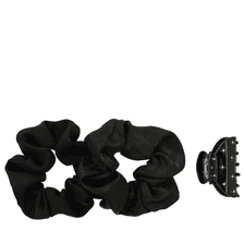 Pince À Cheveux Avec Strass & Scrunchie - Noir