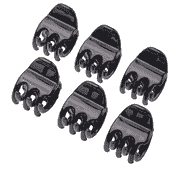 Pinces à cheveux crabe classiques et rondes, 2,2 cm, noires, par 6