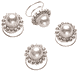 Riccioli con perline bianche e strass, 1,2 cm, 4 pezzi