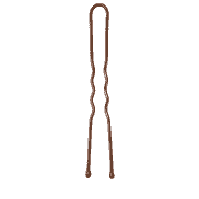 Invisible Hair Pins, waved, U-shaped, 45 mm - with exopy drop, 250 pcs, brown