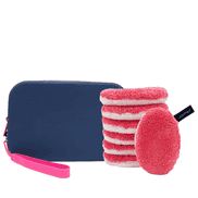 Beautybag Blue + Abschminkpads Pink-Edition 7er Set