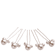 Haarnadeln mit drei verschieden grossen Perlen, gold, ivory, 5 Stück