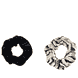 Scrunchie di velluto nero e raso stampato, combo nero