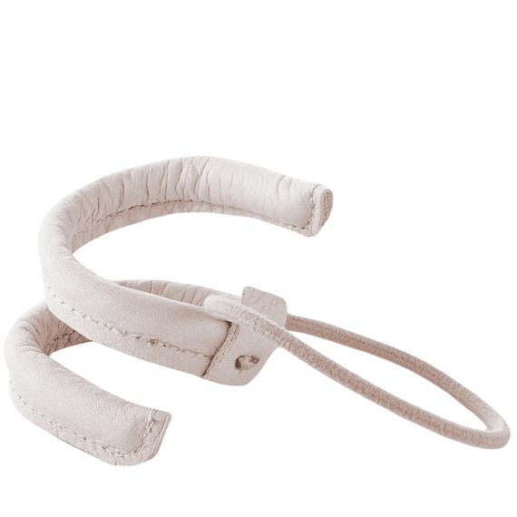 Leather Band Short Narrow Bendable Cream