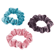 Satin scrunchie for girls, three-pack