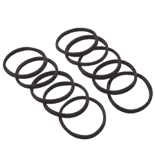 Élastiques À Cheveux Sans Couture, Ø 4.5 cm, 10 pcs. - Noir
