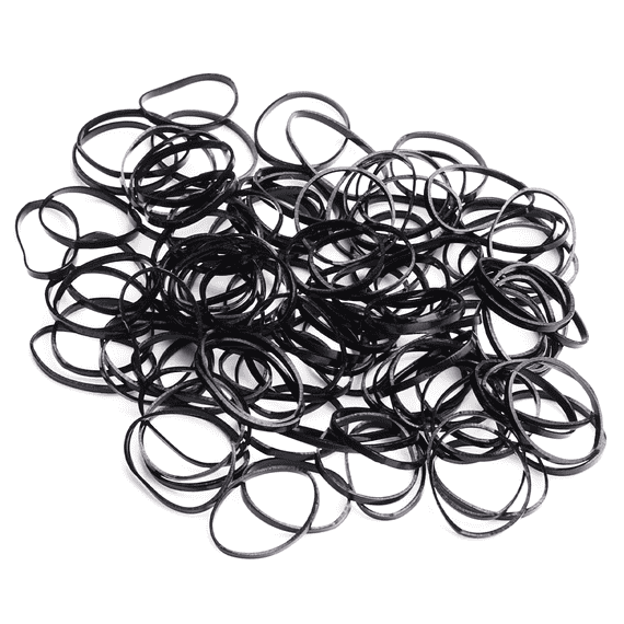 Mini élastiques à cheveux en silicone noir, 120 pièces