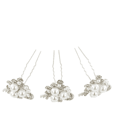 Épingles À Cheveux Avec Perles Et Pierres, 3 pcs.