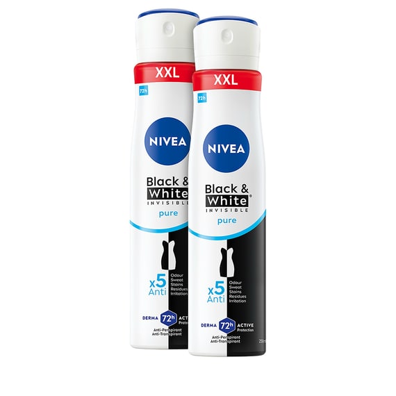 Black & White Invisible Pure Deo Spray Female XXL Duo