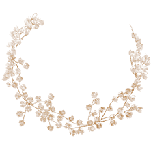 Decorazione floreale per capelli boho con fiori, perline e cristalli