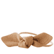 Leather Bow Small Hair Tie Camel