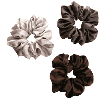 Satin Scrunchies - chocolat noir, brun fer, clair de lune