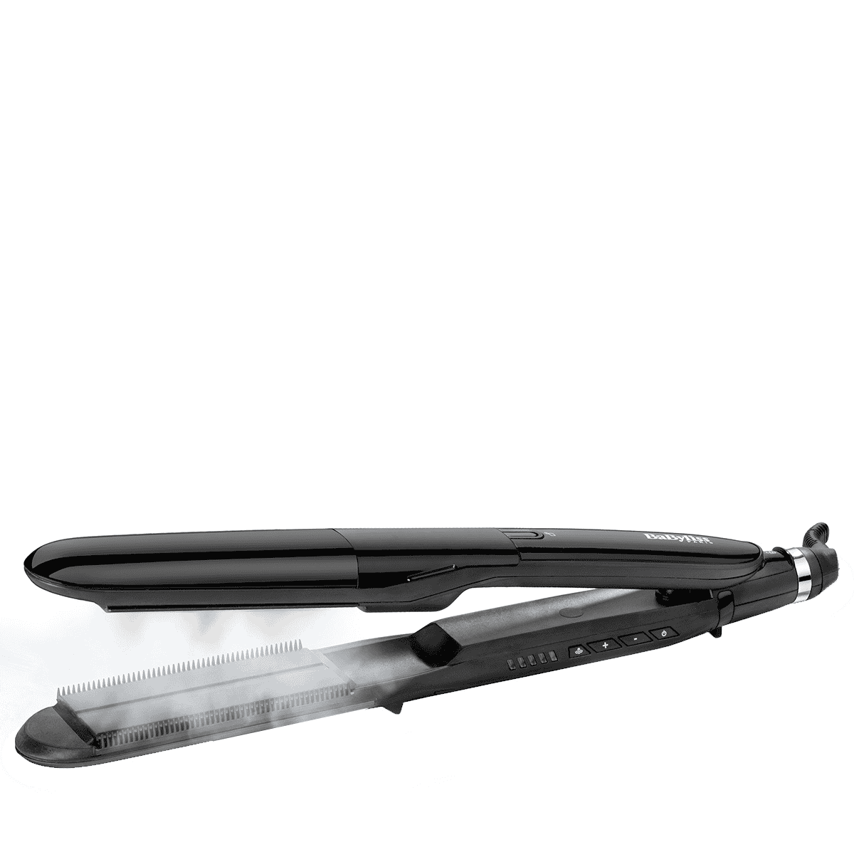 Straightener that uses steam clearance
