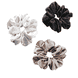 Satin Scrunchies - grigio argento, beige, marina