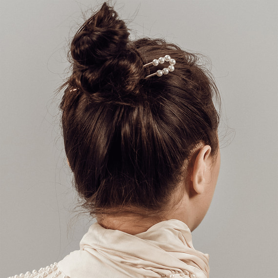 Hairpin 7 Pearls Light Gold