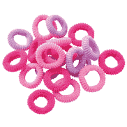 Élastiques à cheveux pour enfants en tissu-éponge, 20 mm, coloris assortis, par 20