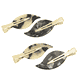 Fermaglio per capelli in acetato nero e beige marmorizzato, 4 pezzi