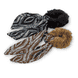 Fake Fur Scrunchie con Fiocco in Satin - marrone e nero