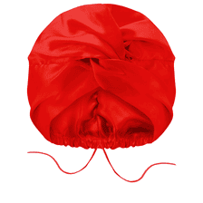 Double Layer Satin Bonnet - Red