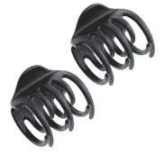 Pinces à cheveux crabe rondes, de taille moyenne, 45 mm, noires mates, par 2