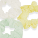 Transparent scrunchie with twisted elastic, 7 cm diameter, 3 pieces