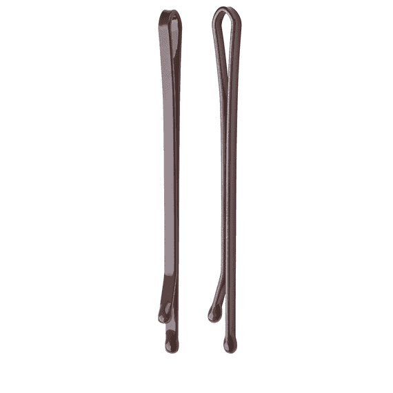 Bobby Pin Painted Coating Straight Shape, 55mm, 50 pcs, brown