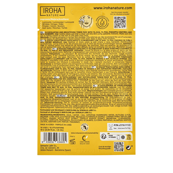 Pre-soaked Pads Hydrating Toner - Glycolic Acids & Pineapple Enzymes