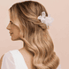 Epingle à cheveux avec fleurs en tulle et perles, coloris blanc, lot de 2