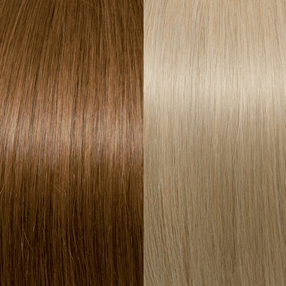 Keratin Hair Extensions 50/55 cm - Meches: 27/140, tobacco blond/platinum blond