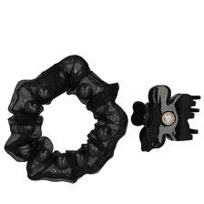 Pince À Cheveux & Chouchou Avec Perles - Noir