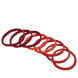 Cravatta per capelli Supersoft, rossa, 8 pezzi