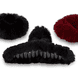 Scrunchies e Clip per Capelli in Finta Pelliccia - nero e bordeaux