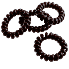 Spiral hair elastics, brown, 4 pieces