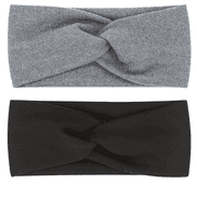 Softhaarband mit Knoten, schwarz und grau, Duopack