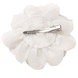 Fiore di stoffa in tessuto fine su clip, bianco