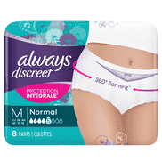 Discreet Incontinence Pants Normal M 8 pieces - waist level