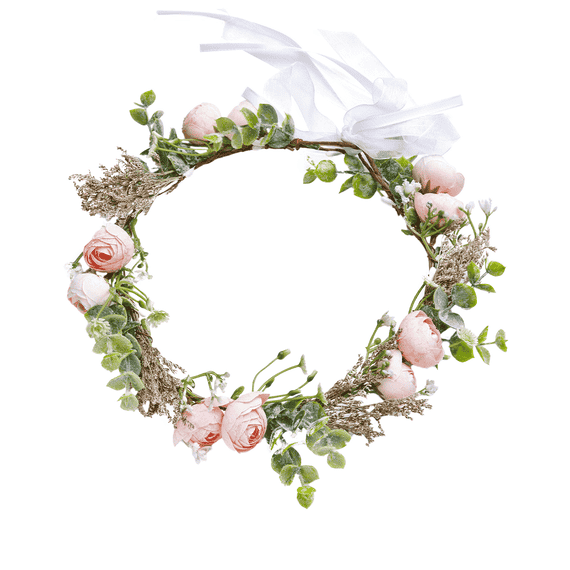 Flower crown with delicate peony blossoms