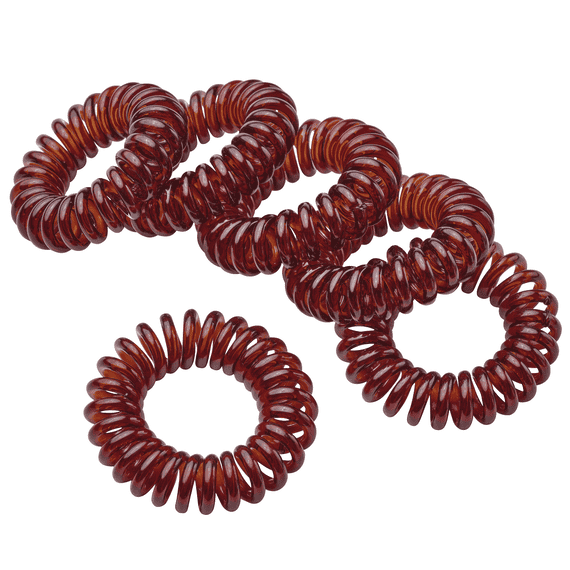 Elastici a spirale per capelli sottili, 3 cm di diametro, avana/tortora, 6 pezzi