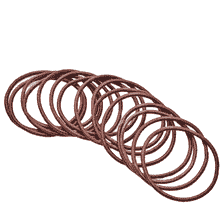 Hair elastic, without metal closure, thin, brown, 15 pcs.