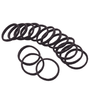 Mini-élastiques à cheveux sans couture, 3,5 cm de diamètre, noirs, par 15